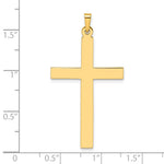 14K Yellow Gold Polished Solid Cross Pendant - Product Photo
