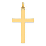 14K Yellow Gold Polished Solid Cross Pendant - Product Photo
