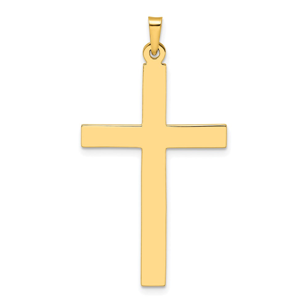 14K Yellow Gold Polished Solid Cross Pendant - Product Photo