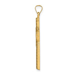 14K Two-tone Polished Hollow Woven Double Cross Pendant - Product Photo