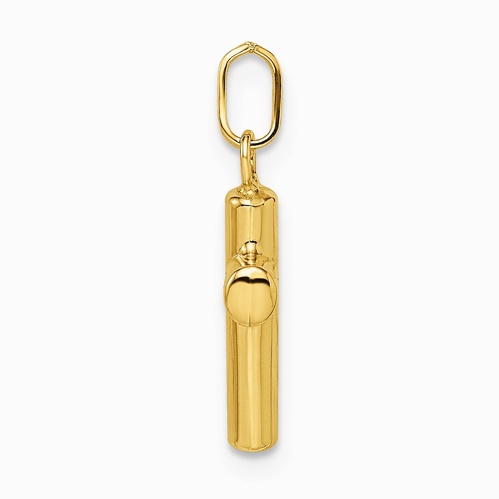 14K Yellow Gold Polished Puffed Cross Pendant - Product Photo