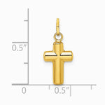 14K Yellow Gold Polished Puffed Cross Pendant - Product Photo