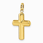 14K Yellow Gold Polished Puffed Cross Pendant - Product Photo