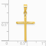 14K Yellow Gold Polished Cross Pendant - Product Photo