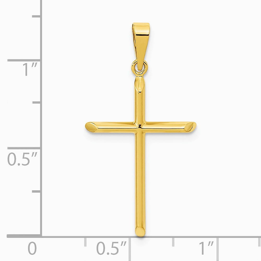 14K Yellow Gold Polished Cross Pendant - Product Photo