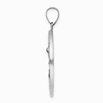 14K White Gold Polished and Satin Hollow St Michael Medal Pendant - Product Photo