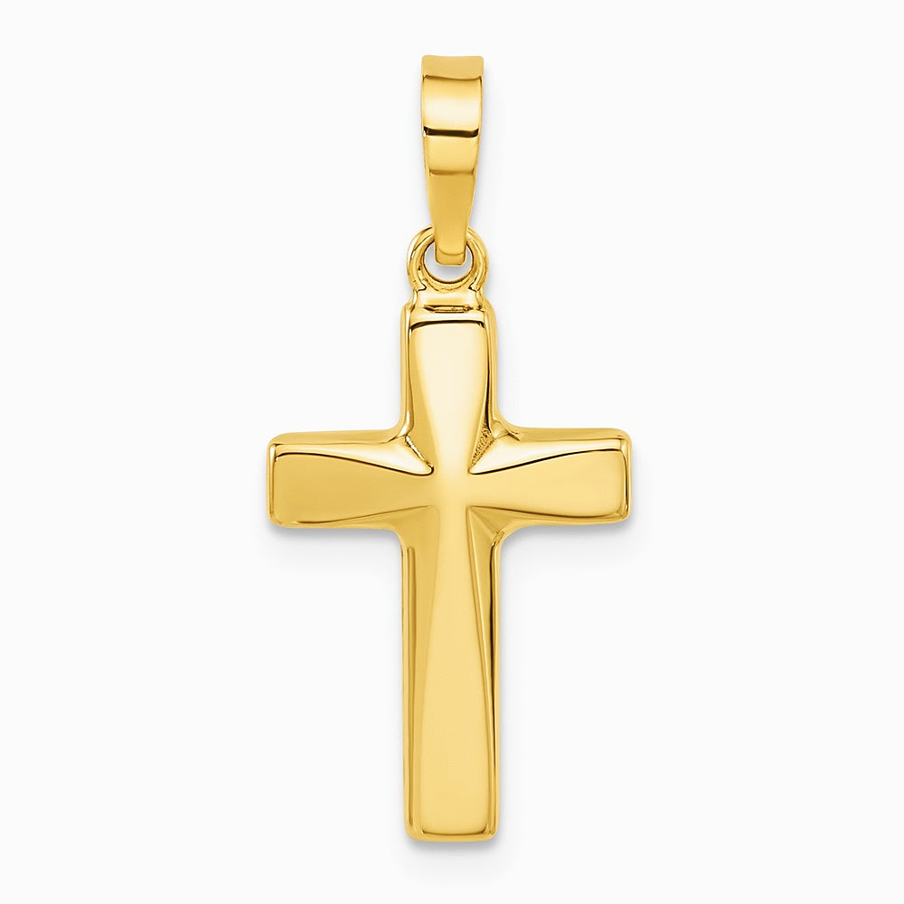 14K Yellow Gold Polished Cross Pendant - Product Photo