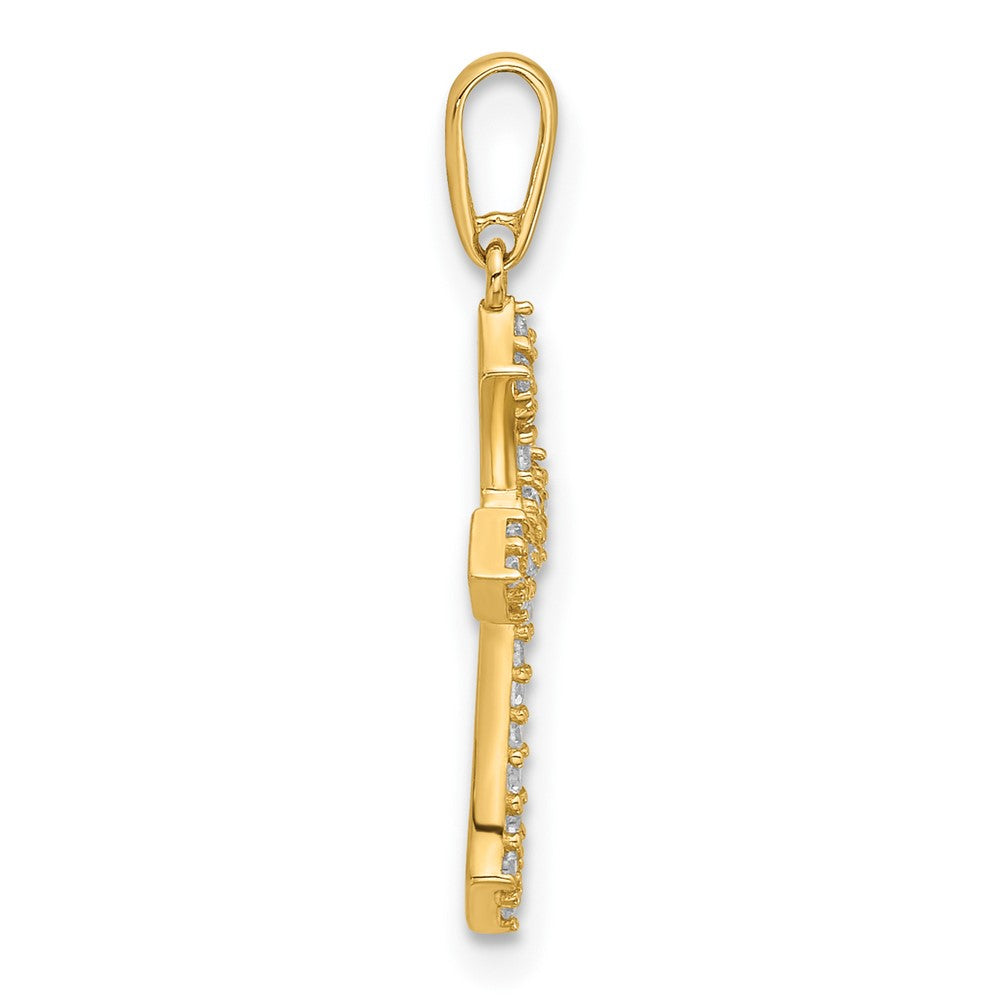 14k Polished CZ Passion Cross Pendant - Product Photo