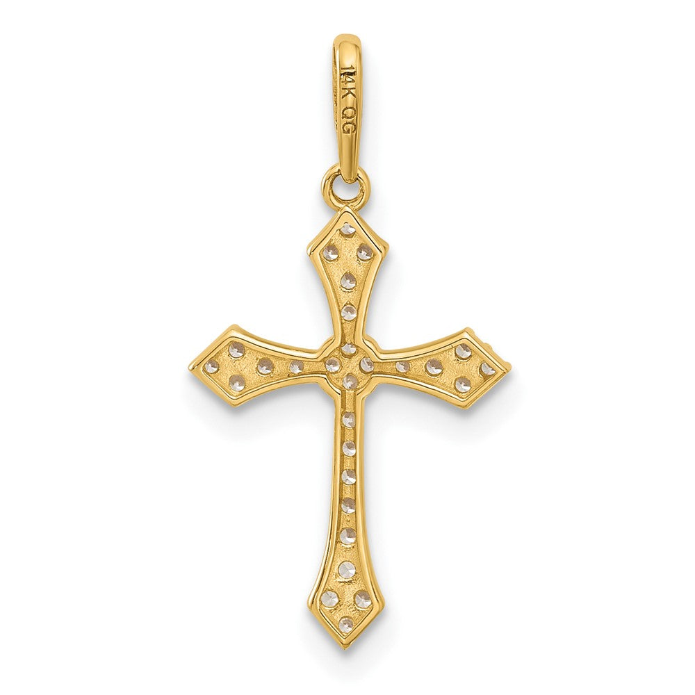 14k Polished CZ Passion Cross Pendant - Product Photo