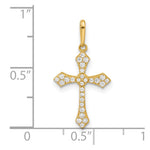 14k Polished CZ Passion Cross Pendant - Product Photo