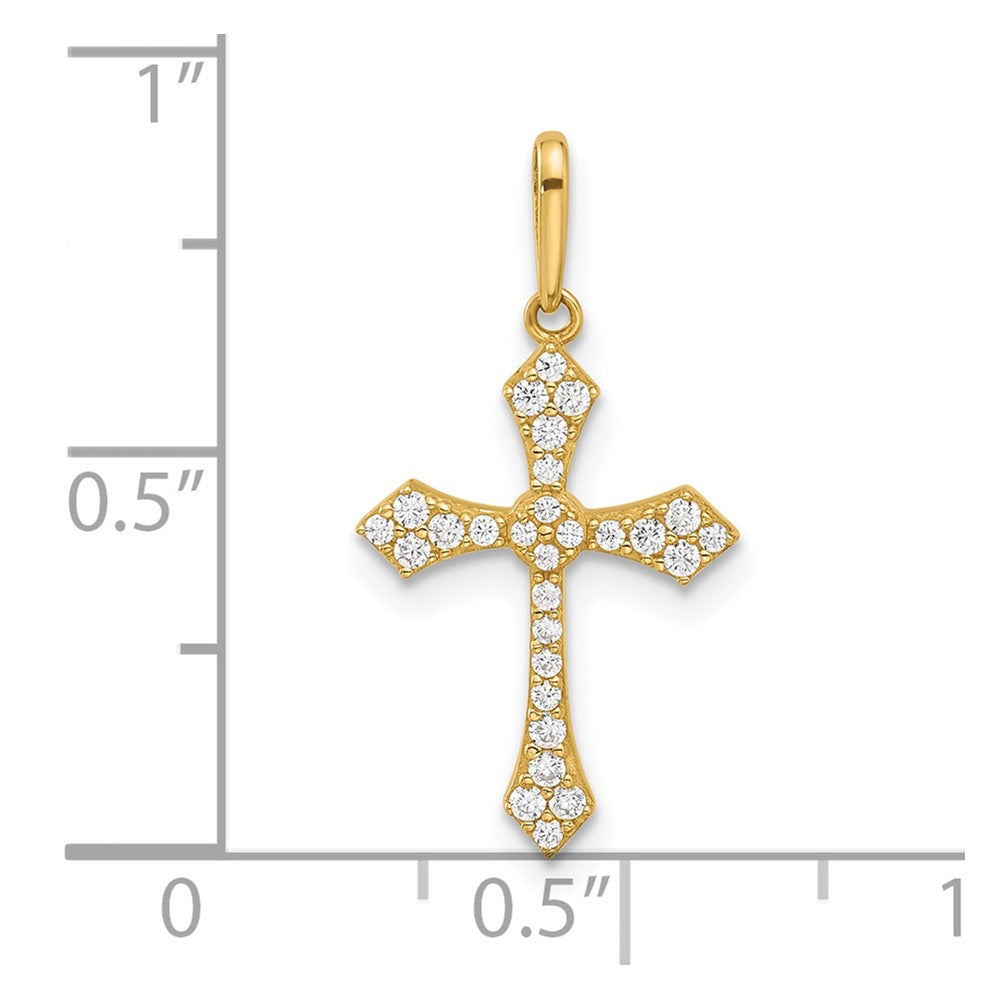 14k Polished CZ Passion Cross Pendant - Product Photo