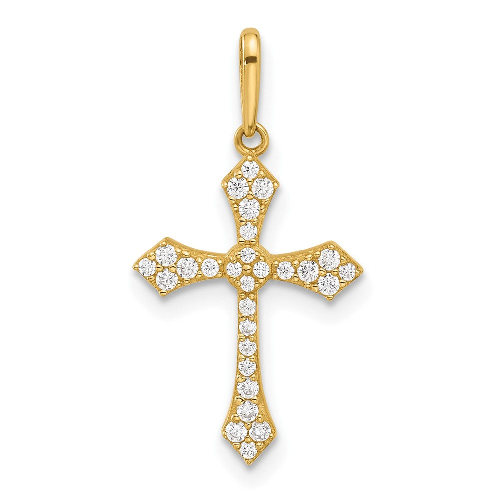 14k Polished CZ Passion Cross Pendant - Product Photo