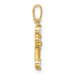 14k Polished and Beaded Fancy CZ Cross Pendant - Product Photo