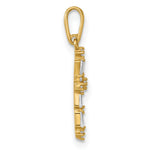 14k Polished Fancy CZ Cross Pendant - Product Photo