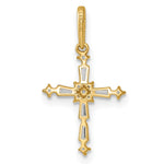 14k Polished Fancy CZ Cross Pendant - Product Photo