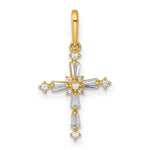 14k Polished Fancy CZ Cross Pendant - Product Photo