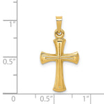 14k Hollow Cross Pendant - Product Photo