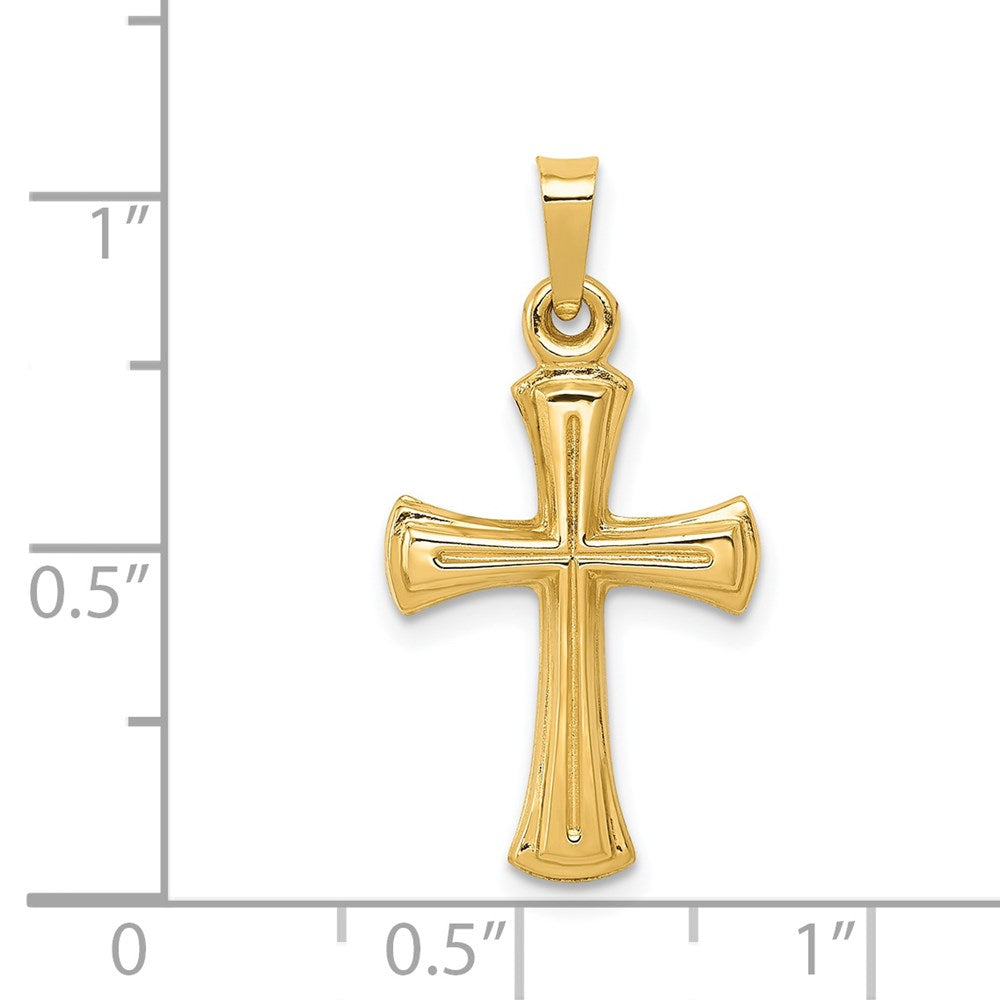 14k Hollow Cross Pendant - Product Photo