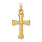 14k Hollow Cross Pendant - Product Photo