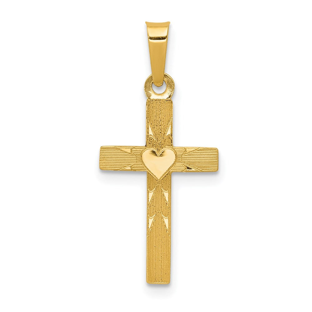 14k Small Hollow Cross Charm - Product Photo