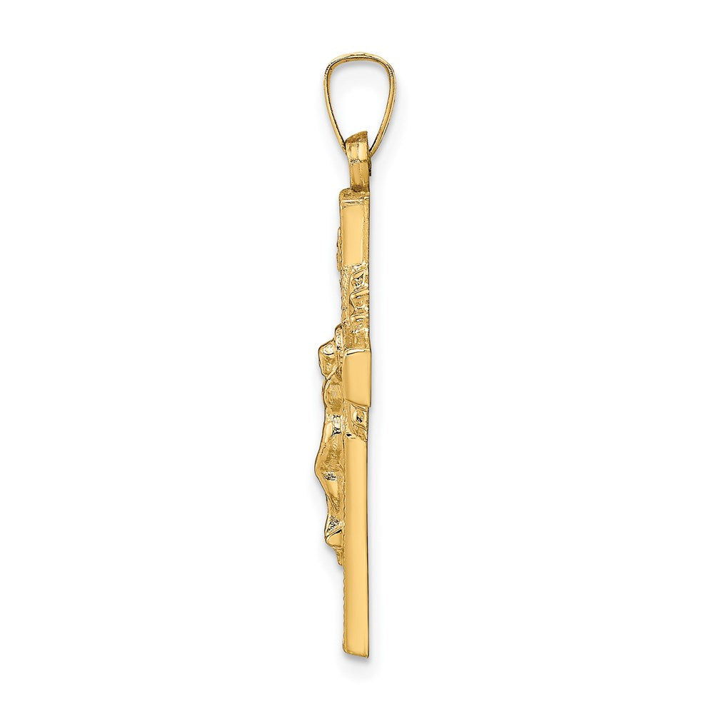 14k INRI Hollow Crucifix Pendant - Product Photo