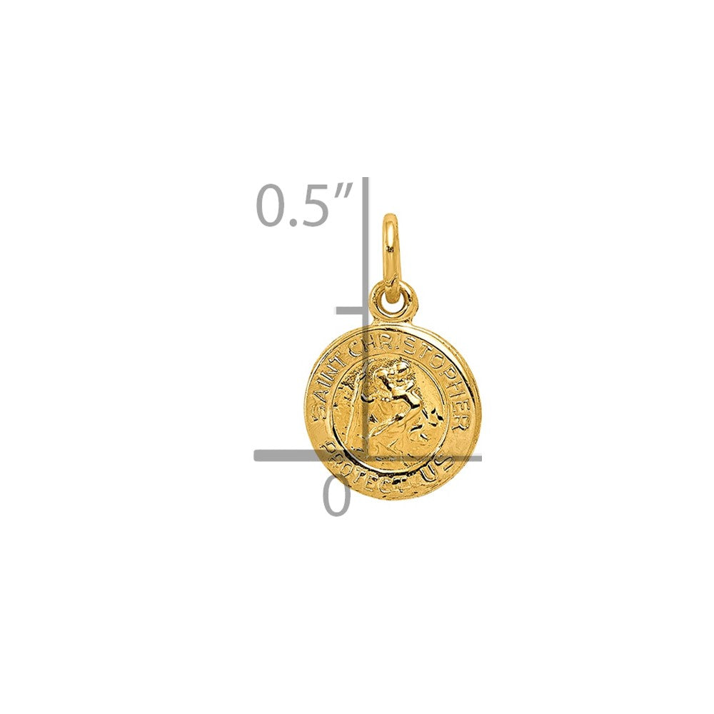 14k Saint Christopher Medal Charm - Product Photo
