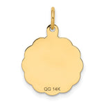 14k Solid Star of David Disc Charm - Product Photo
