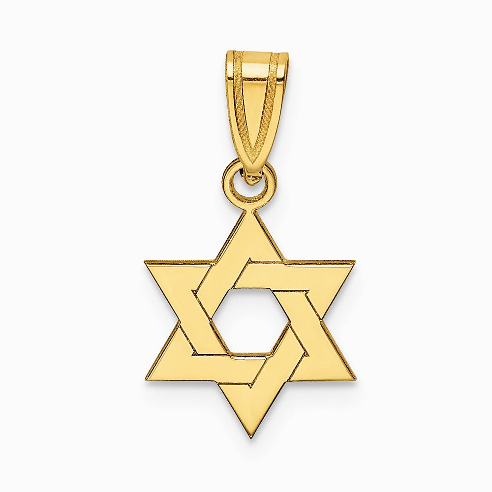 10K / 14K Yellow Gold Star of David Pendant - Product Photo