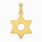 14K Yellow Gold Star of David Pendant - Product Photo