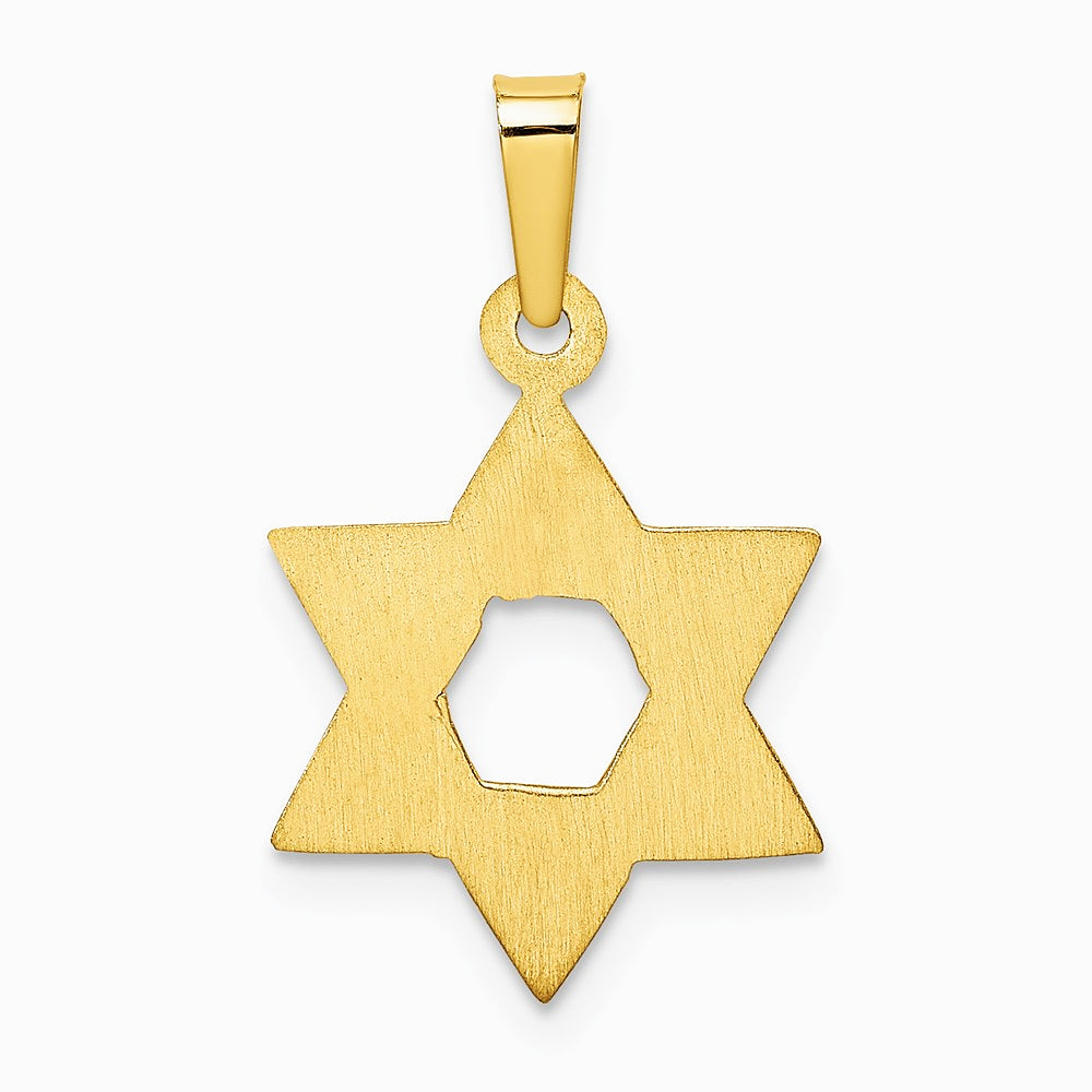 14K Yellow Gold Star of David Pendant - Product Photo