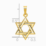 14K Yellow Gold Star of David Pendant - Product Photo
