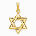 14K Yellow Gold Star of David Pendant - Product Photo