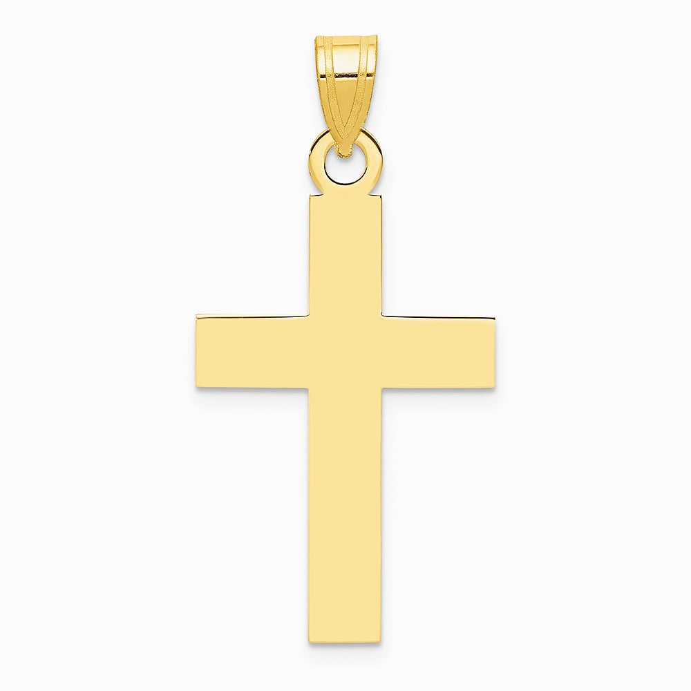 14K Yellow Gold Polished Cross Charm