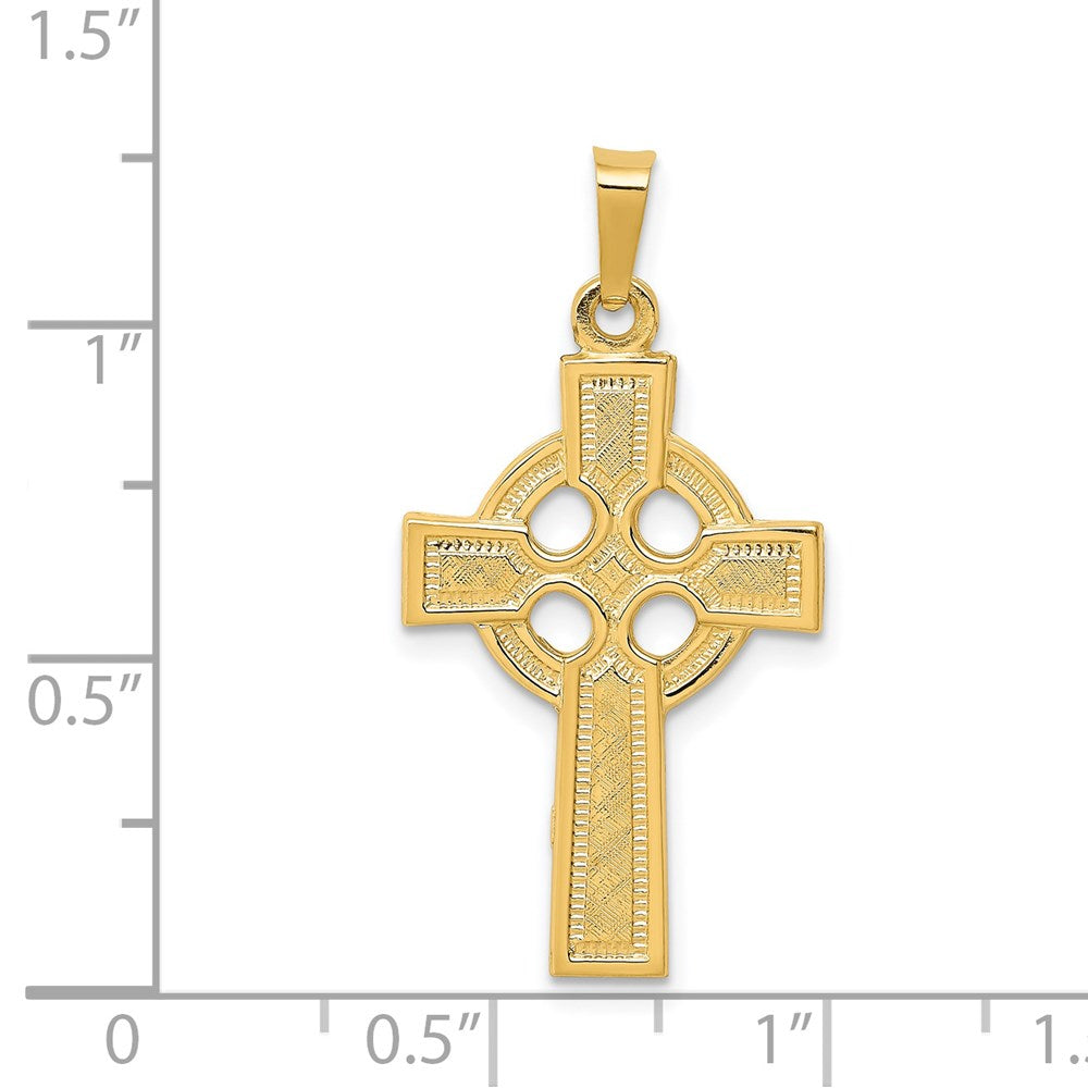 14K Yellow Gold Celtic Cross Charm - Product Photo