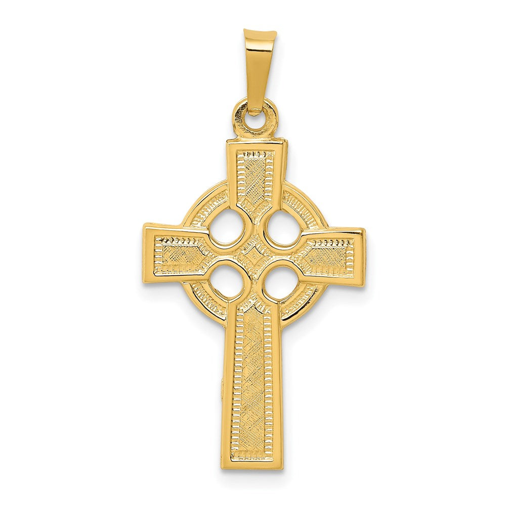 14K Yellow Gold Celtic Cross Charm - Product Photo