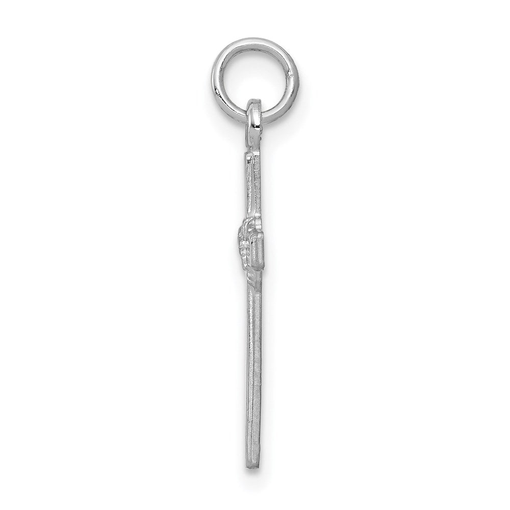 14k White Gold Cross Charm - Product Photo
