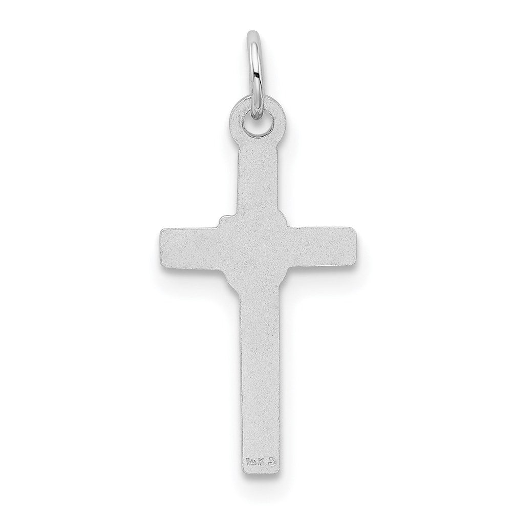 14k White Gold Cross Charm - Product Photo