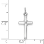 14k White Gold Cross Charm - Product Photo