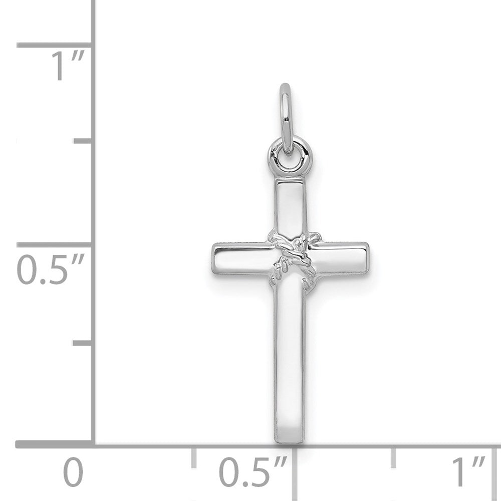 14k White Gold Cross Charm - Product Photo