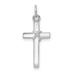 14k White Gold Cross Charm - Product Photo