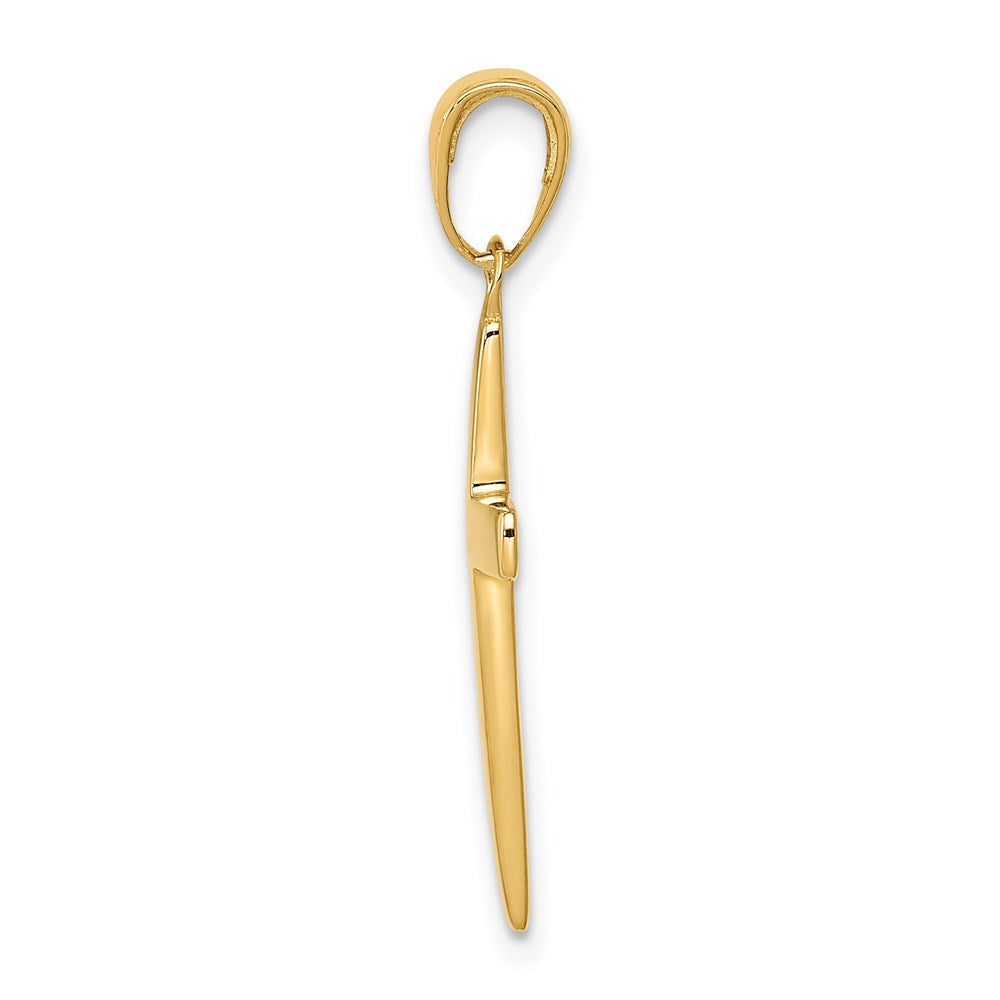 10K / 14K Yellow Gold Polished Cross Pendant - Product Photo