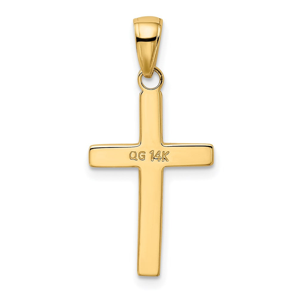 10K / 14K Yellow Gold Polished Cross Pendant - Product Photo