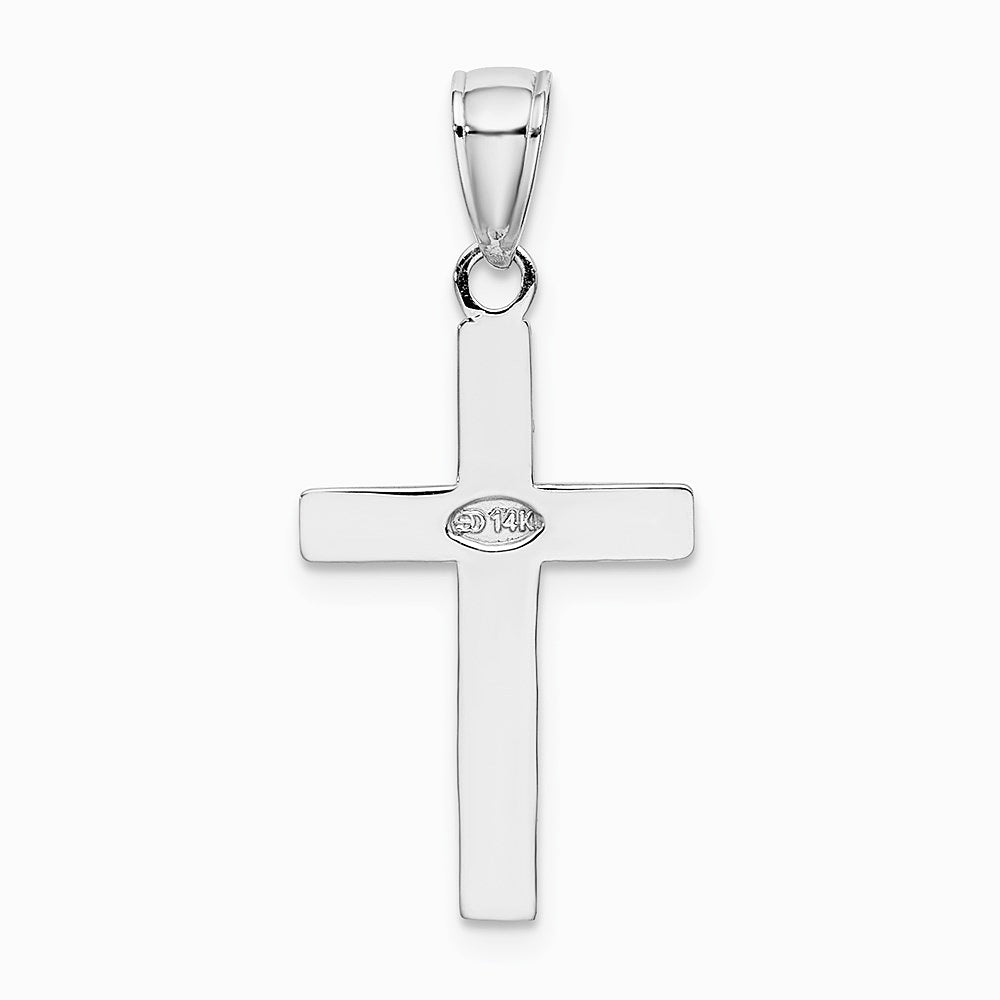 10K / 14K White Gold Polished Cross Pendant - Product Photo