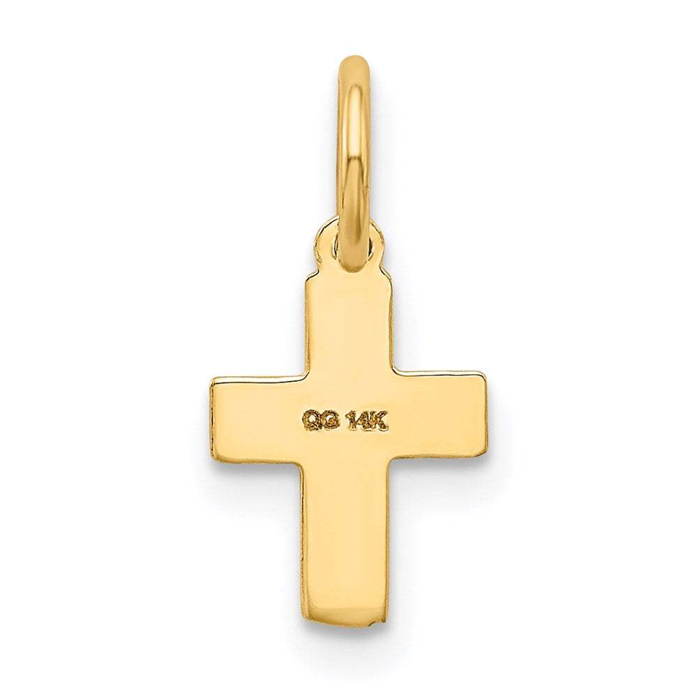 14K Floral Cross Charm - Product Photo