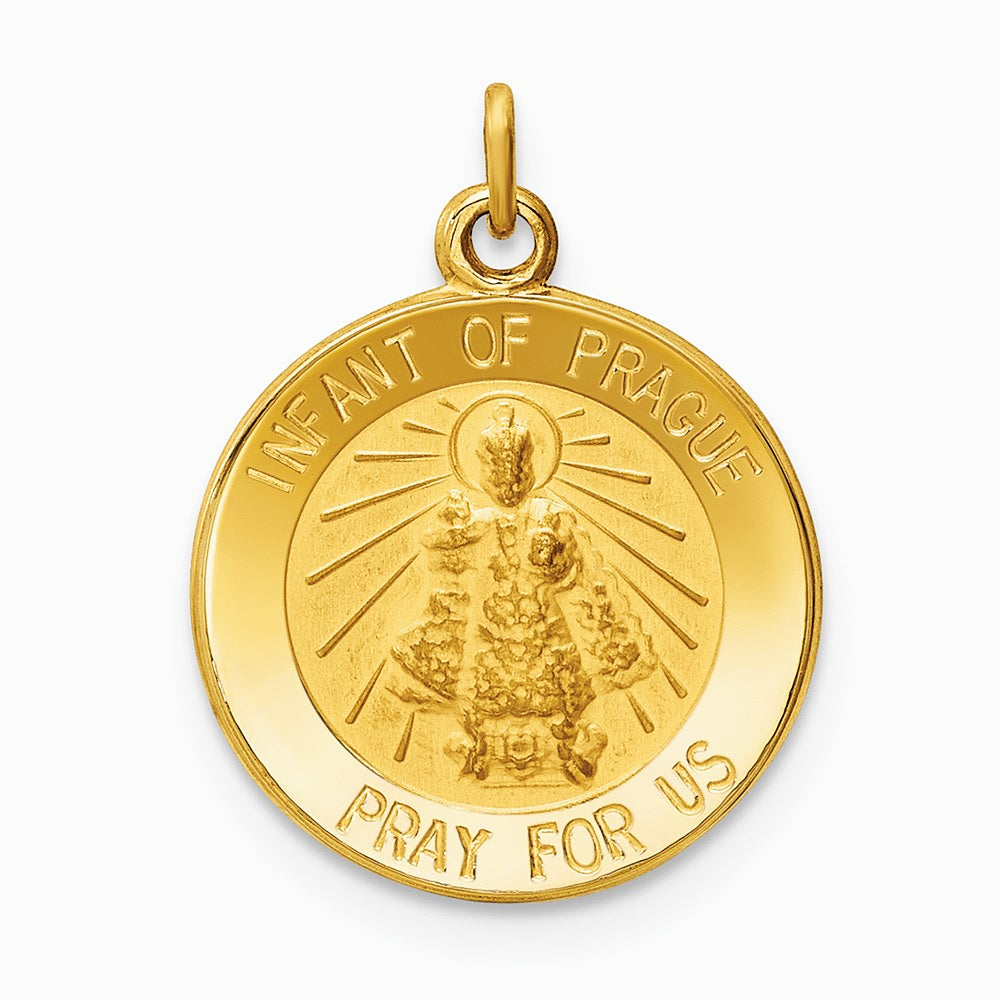14K Yellow Gold Infant of Prague Medal Charm - Product Photo