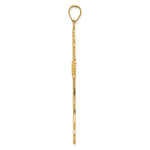 14K Yellow Gold Polished Fleur de Lis Cross Pendant - Product Photo