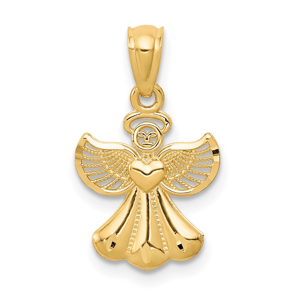 14k Polished Angel Pendant - Product Photo