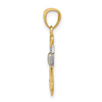 14K w/Rhodium Filigree Angel Pendant - Product Photo