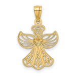 14K w/Rhodium Filigree Angel Pendant - Product Photo