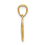 14K Yellow Gold Small Feet Pendant - Product Photo